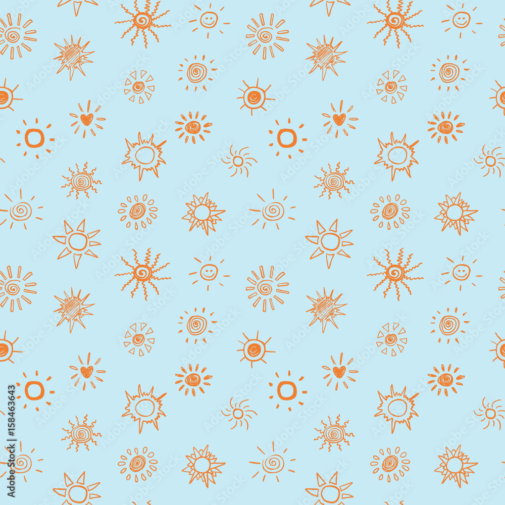 Suns seamless pattern Suns seamless pattern