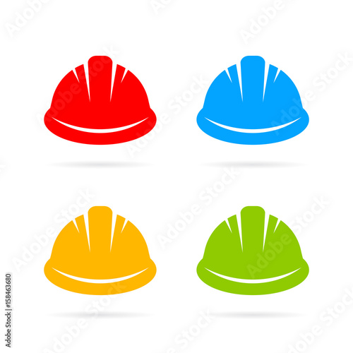 Builder hard hat vector icons