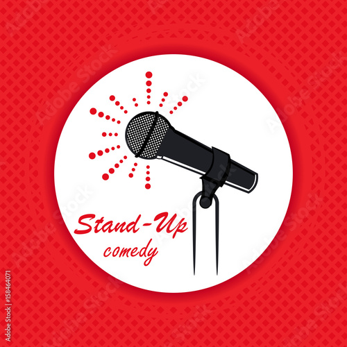 Stand up comedy concept. Vector illustration