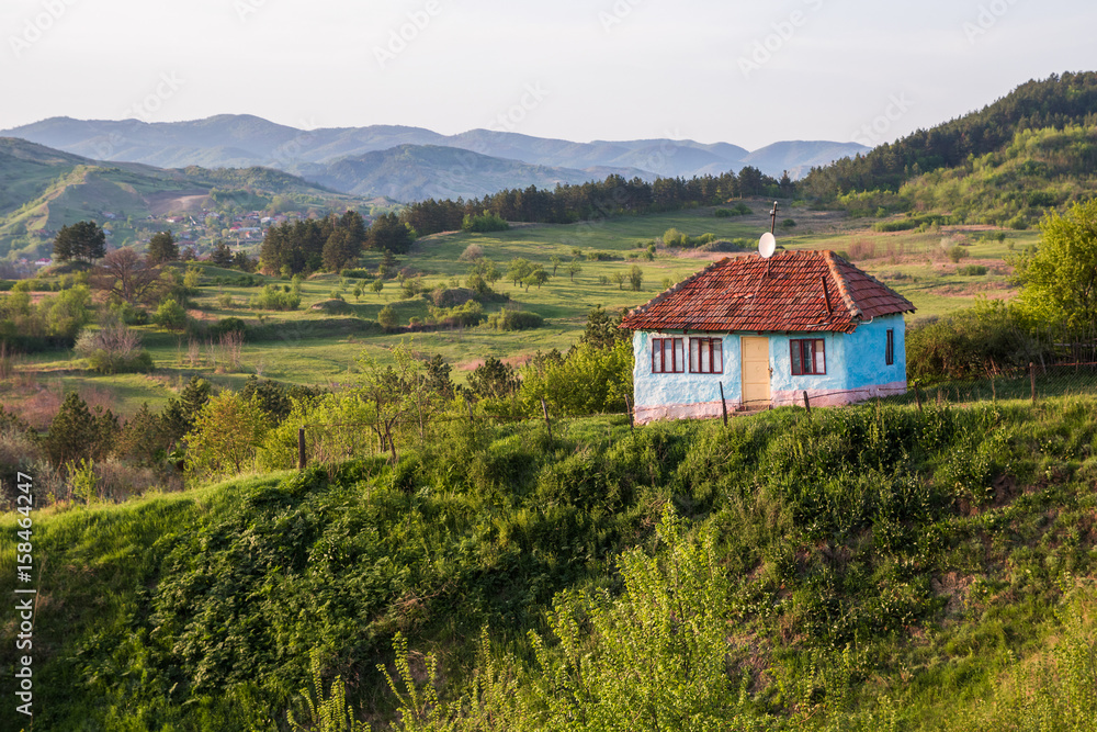 Colorful gipsy house in Transiyvania, Romania. Discover Romania concept.