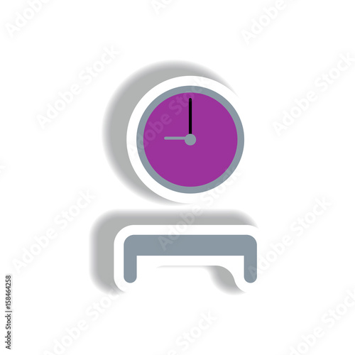 stylish icon in paper sticker style waiting hall