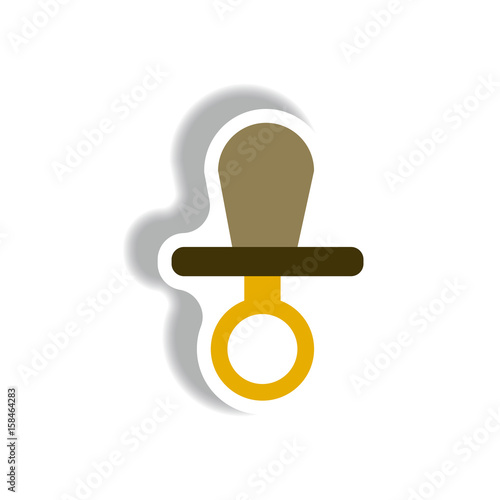 stylish icon in paper sticker style nipple children