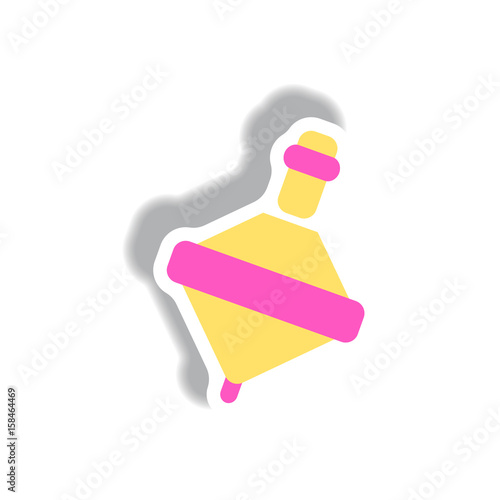 stylish icon in paper sticker style toy whirligig