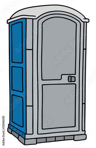 Blue and gray plastic mobile toilet