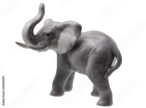 Grey Elephant Figure on white Background © gstalker88