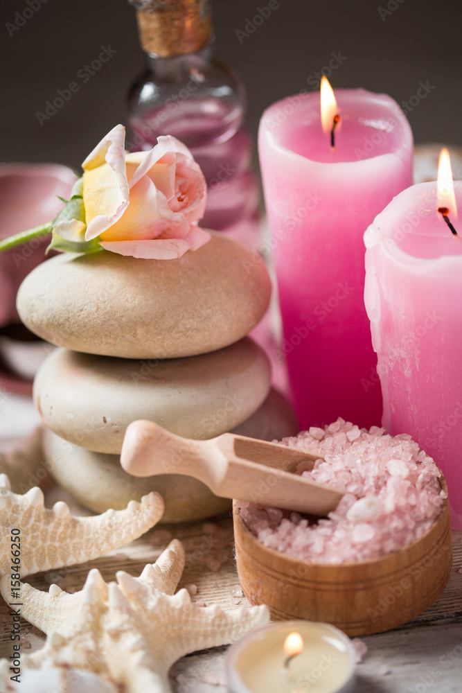 composition of spa treatment on white wooden composition of spa treatment on white wooden