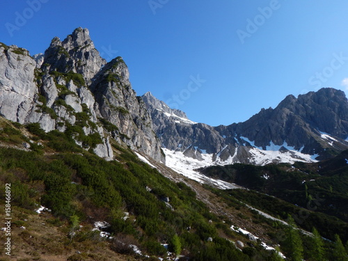 alpine lansdcape around Grosse Bischofsmutze in dachsteingebirge in austria
