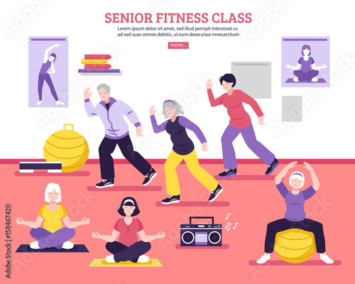 Senior Fitness Class Flat Poster