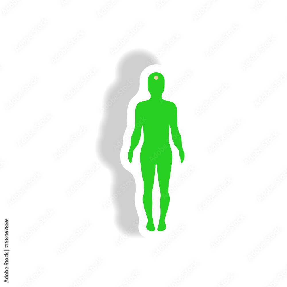 stylish icon in paper sticker style body stroke stylish icon in paper sticker style body stroke