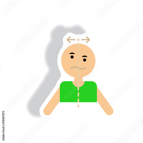 stylish icon in paper sticker style attack stroke face
