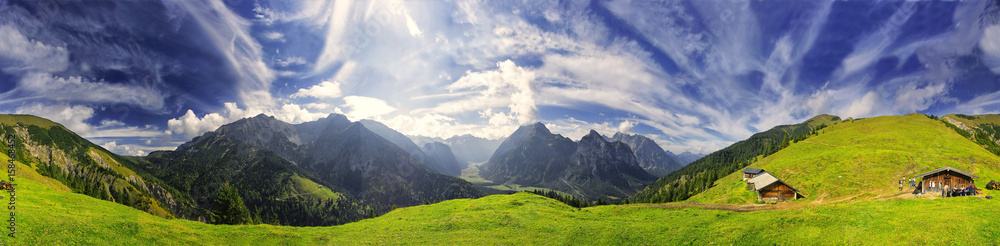 Fototapeta Panorama 360 ° Karwendel z chmurami foehn