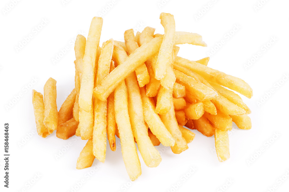 potato fry on white isolated background potato fry on white isolated background