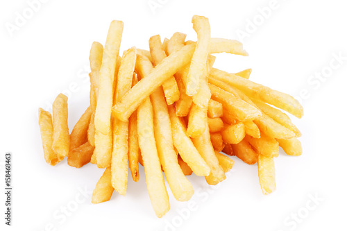 potato fry on white isolated background