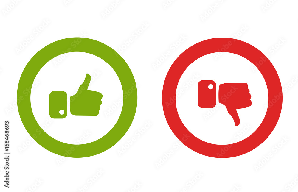 Obraz premium Modern Thumbs Up and Thumbs Down Icons