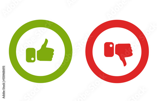 Modern Thumbs Up and Thumbs Down Icons