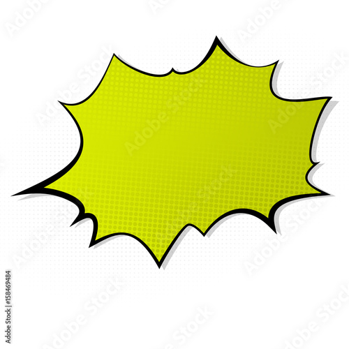 Pop art splash background, comics book explosion abstract style, blank layout template, clouds beams and isolated dots pattern on background.