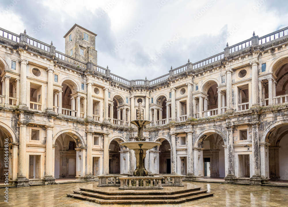 Courtyard of Monastery Convent of Christ in Tomar ,Portugal