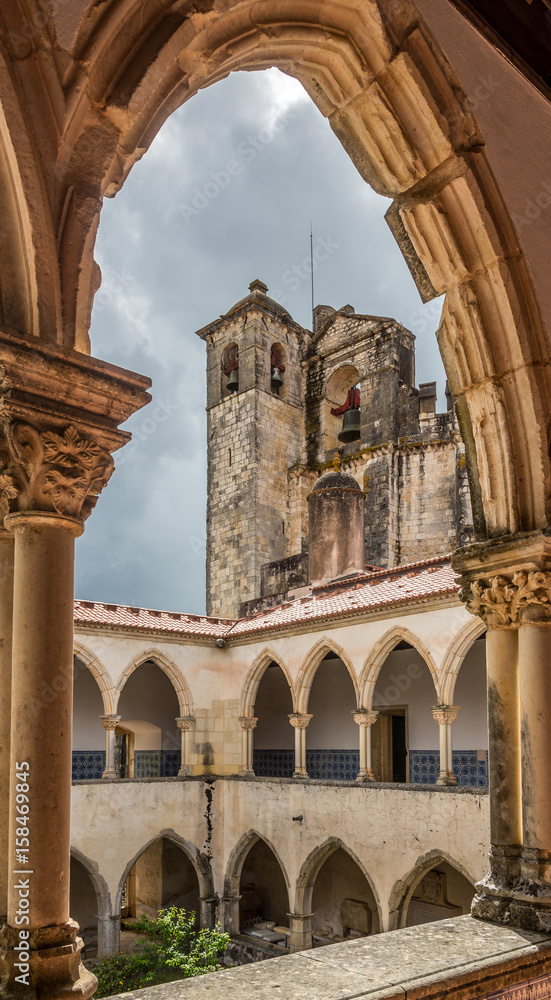 View at the tower in Castle Convent of Christ in Tomar ,Portugal