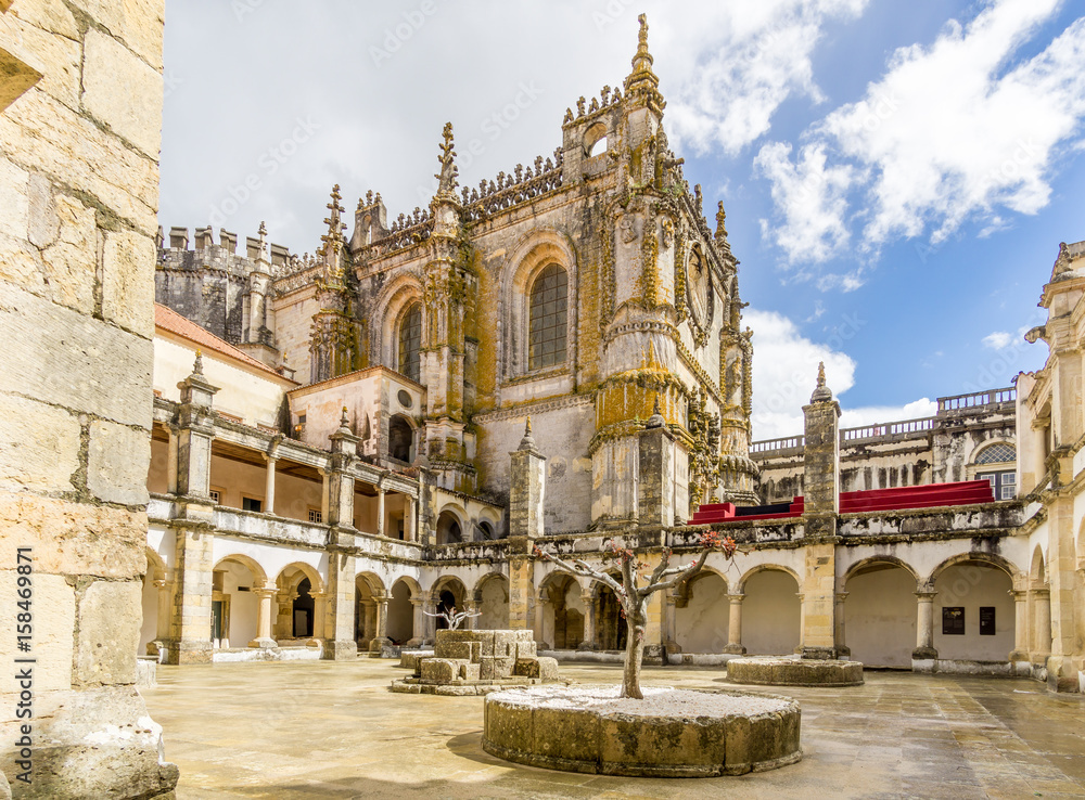 Courtyard in Convent of Christ monastery in Tomar ,Portugal