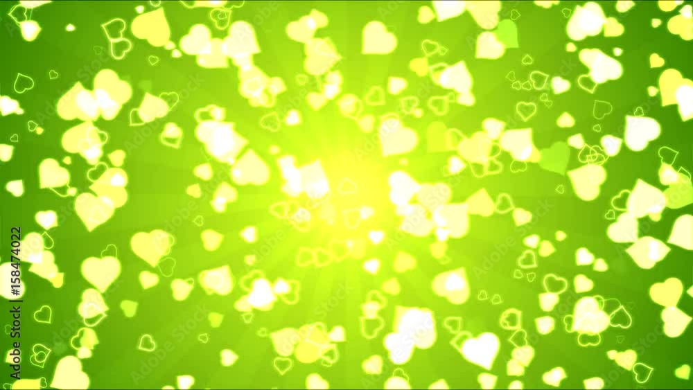 Bright Heart Shapes Motion Background Animation - Loop Green Yellow Bright Heart Shapes Motion Background Animation - Loop Green Yellow
