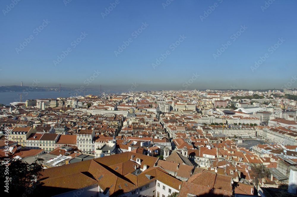 A down angle of the city Lisboa in Portugal.