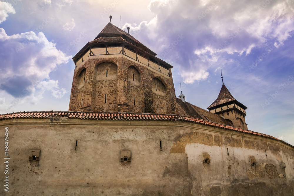 Valea Viilor fortified church, Romania. Discover Romania concept.
