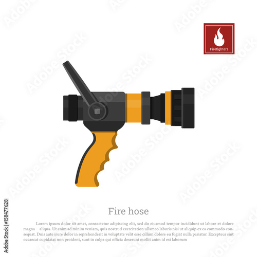 Fire hose on a white background. Firefighter equipment in realistic style. Vector illustration