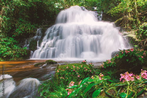 beautiful waterfall in rainforest at phu tub berk mountain phetchabun, Thailand (Mun Dang waterfalls)