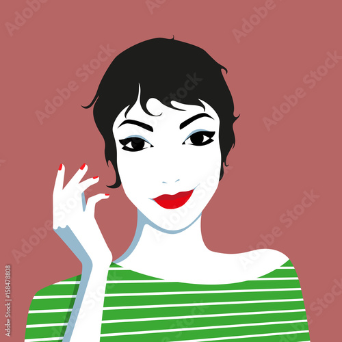 Woman with ironic facial expression