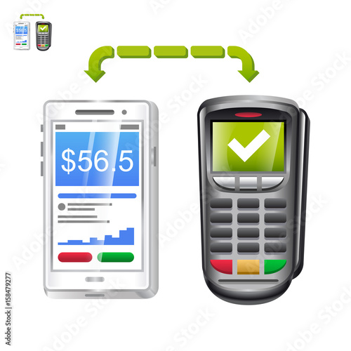 Mobile payment app with terminal vector