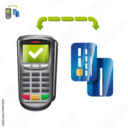 Terminal payment with cards vector