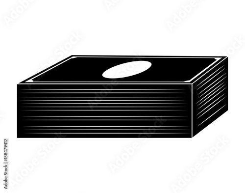 Money dollar note stack vector symbol icon design.