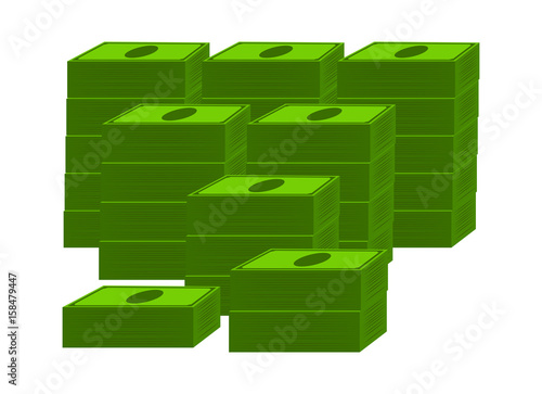 Money dollar note stack vector symbol icon design.