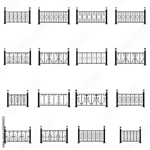 Fence vector icons set