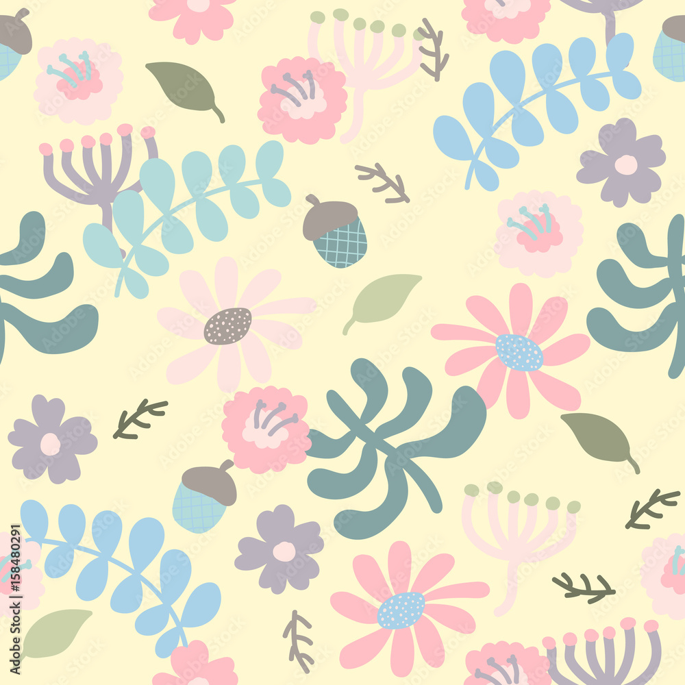 Doodle floral pattern