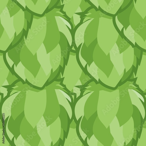 Green hop seamless pattern. Vector illustration.