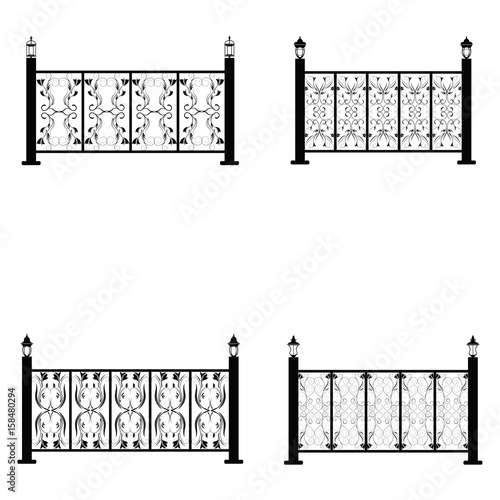 Fence vector icons set