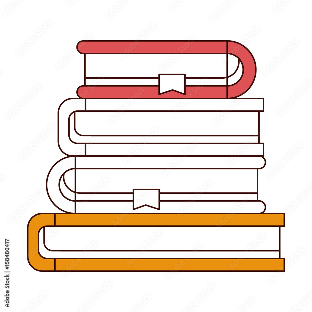 silhouette color sections of stack collection of books with bookmark vector illustration silhouette color sections of stack collection of books with bookmark vector illustration