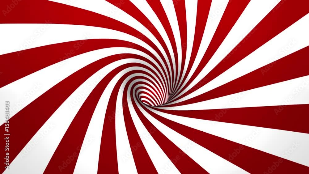 hypnotic spiral 4K 50fps red and white