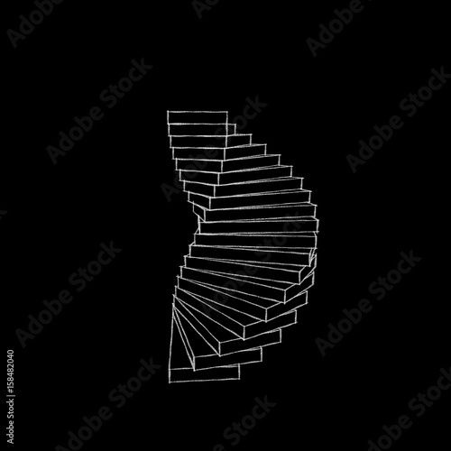 Spiral staircase. Isolated ...