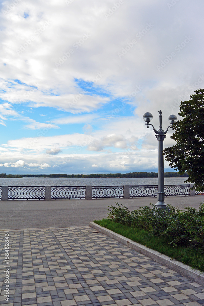 Embankment on the Volga river of the Samara city.