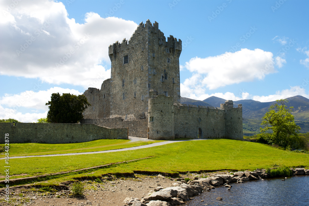 Ross Castle on a sunny morning, County Kerry, Ireland Ross Castle on a sunny morning, County Kerry, Ireland