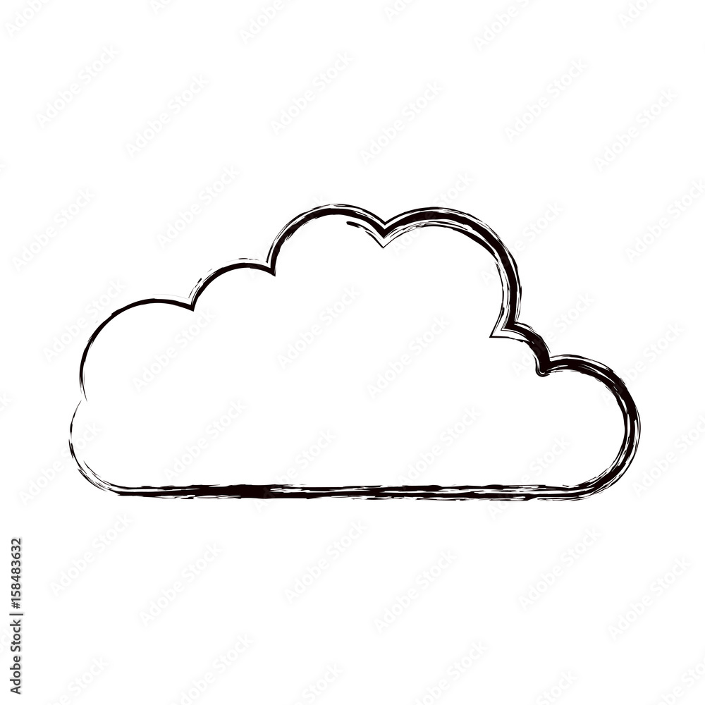 blurred thick contour cloud shape in cumulus icon vector illustration blurred thick contour cloud shape in cumulus icon vector illustration