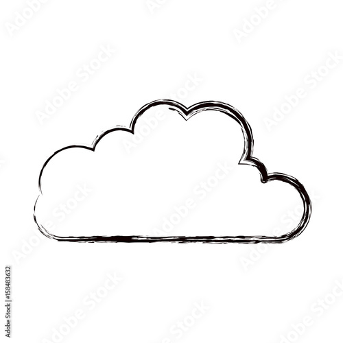blurred thick contour cloud shape in cumulus icon vector illustration