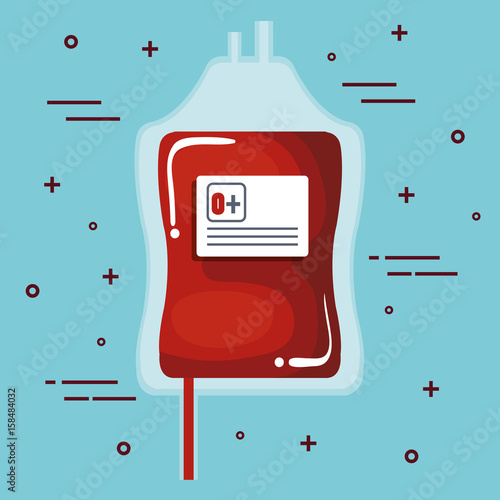 Blood unit over blue background vector illustration