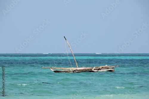 Dhow / Traditional sailing vessel at the beach of Kiwengwa, Zanzibar Island, Tanzania, Indian Ocean, Africa