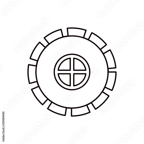sketch silhouette gear wheel pinion icon vector illustration