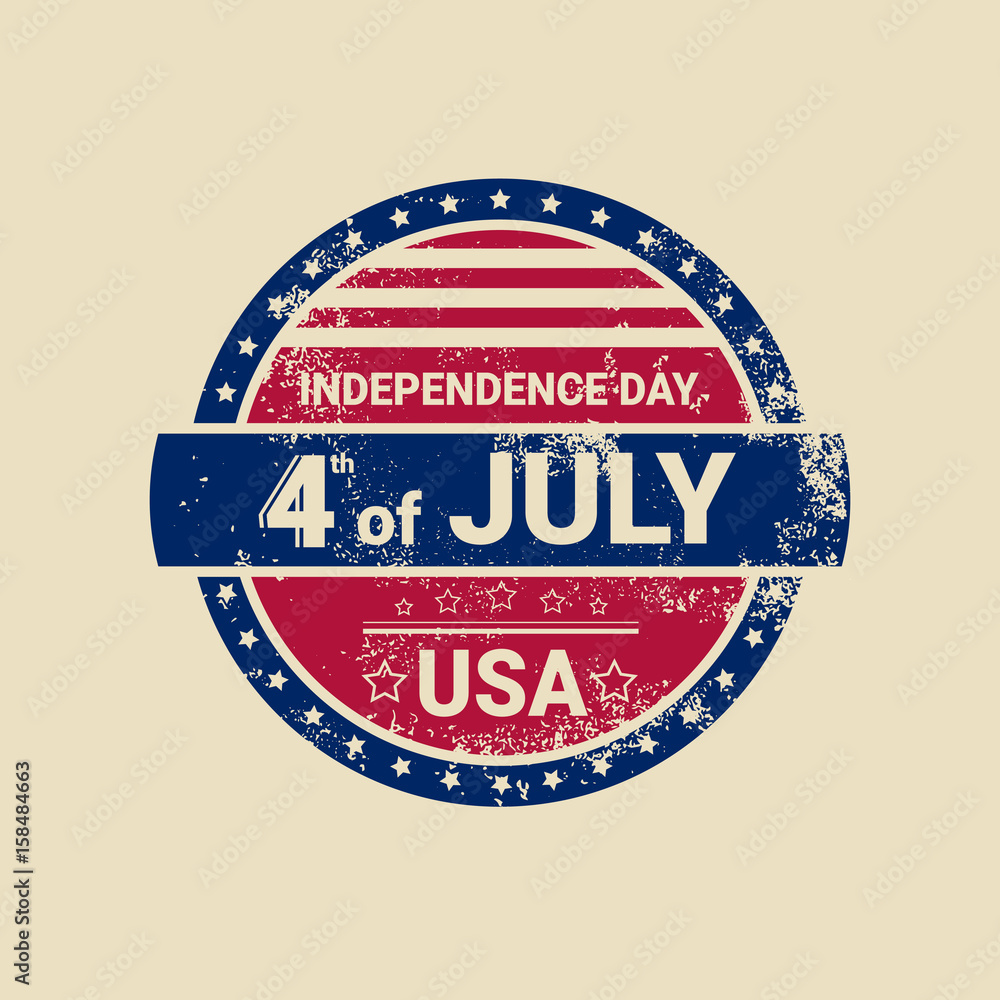 United States Independence Day Holiday 4 July Retro Label Greeting Card Vector Illustration United States Independence Day Holiday 4 July Retro Label Greeting Card Vector Illustration