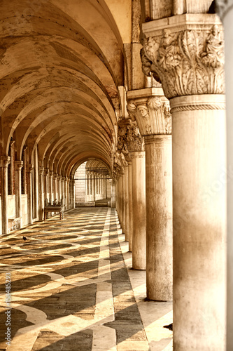 arcade of Doge's palace in Venice, Italy. © phant