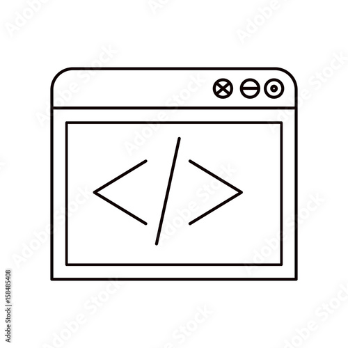 sketch silhouette browser web development icon vector illustration